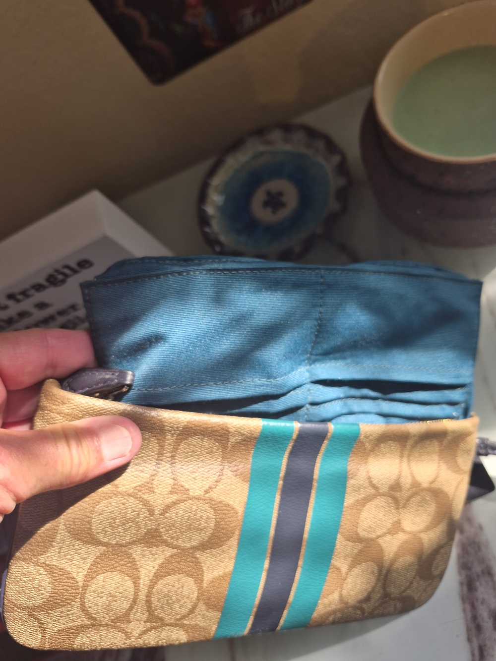 Coach Signature Varsity Stripe Wristlet - Picture 10 of 12
